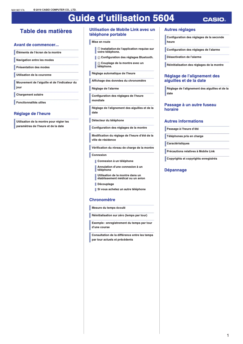 Image de la première page du manuel de l'appareil Edifice EQB-1000D