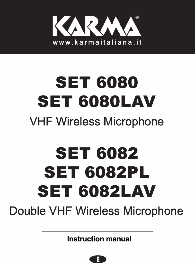 Page 1 de la notice Manuel utilisateur Karma SET 6080LAV-C