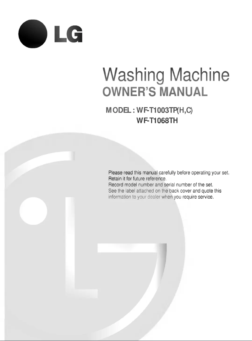 Image de la première page du manuel de l'appareil WF-T1003TH