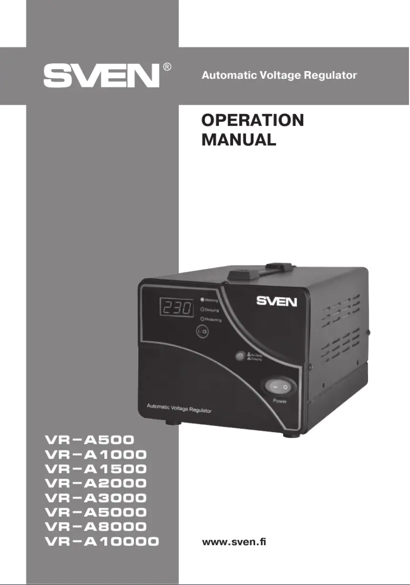 Page 1 de la notice Manuel utilisateur Sven VR-A1000