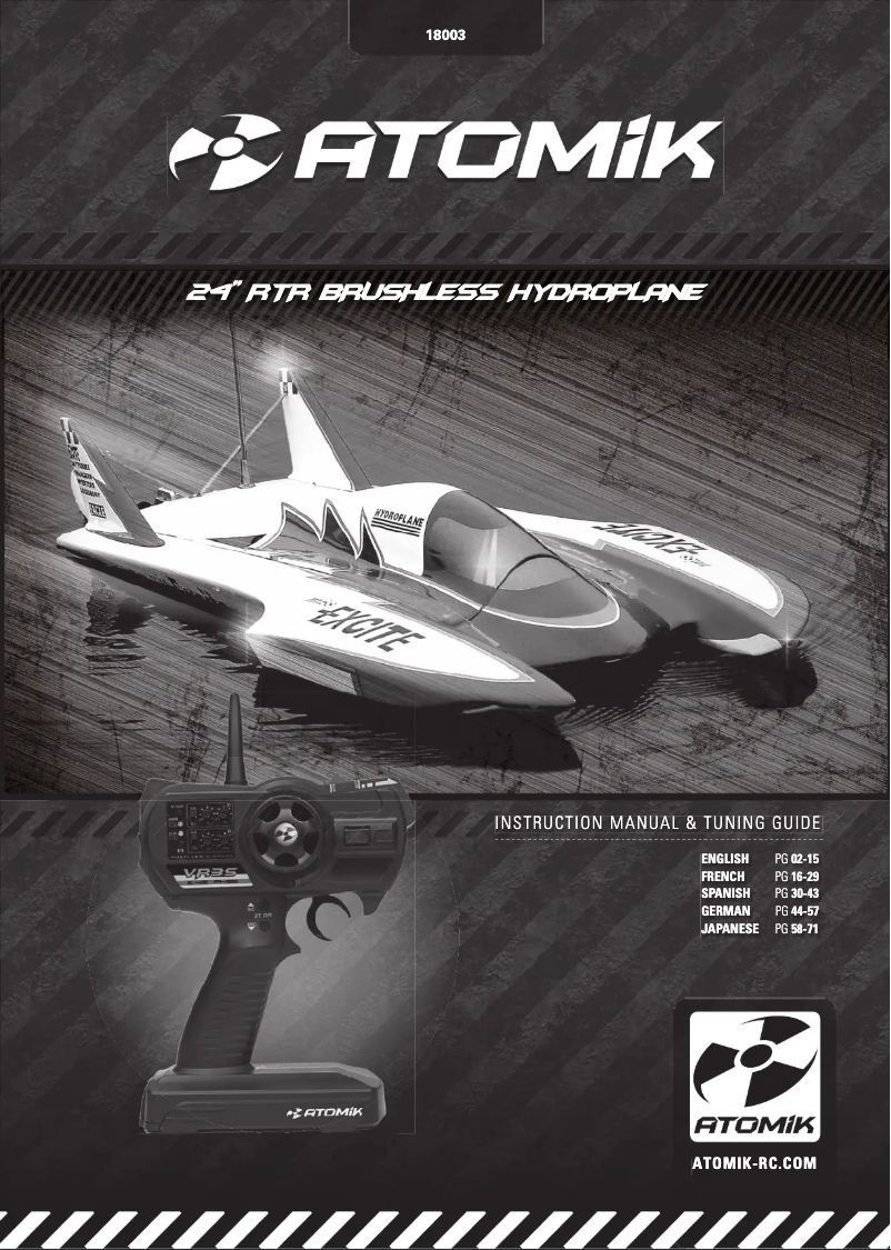 Page 1 de la notice Manuel utilisateur Atomik 18003