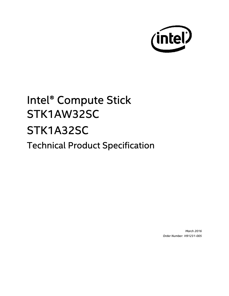 Image de la première page du manuel de l'appareil Compute Stick