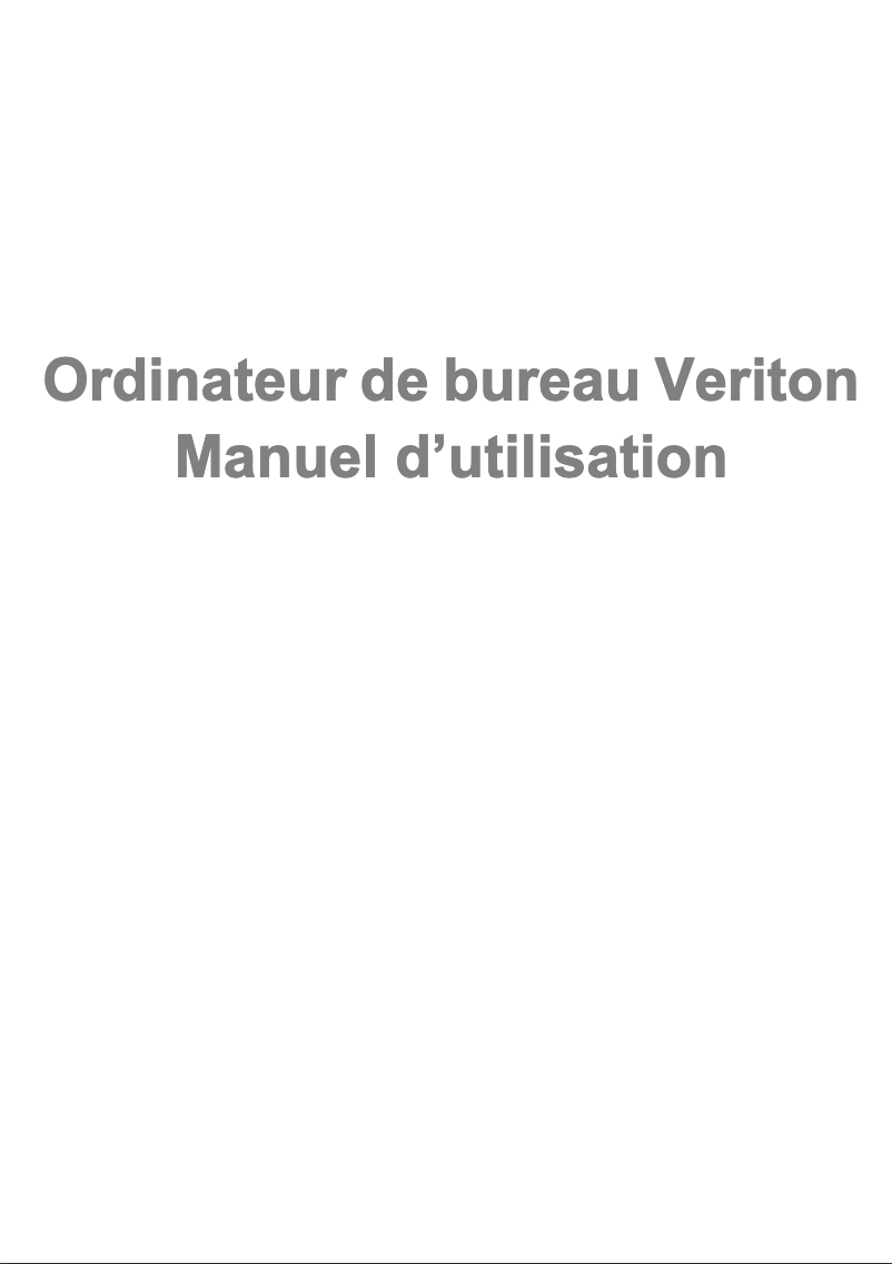 Page n°1 - Manuel utilisateur Acer Veriton M4660G