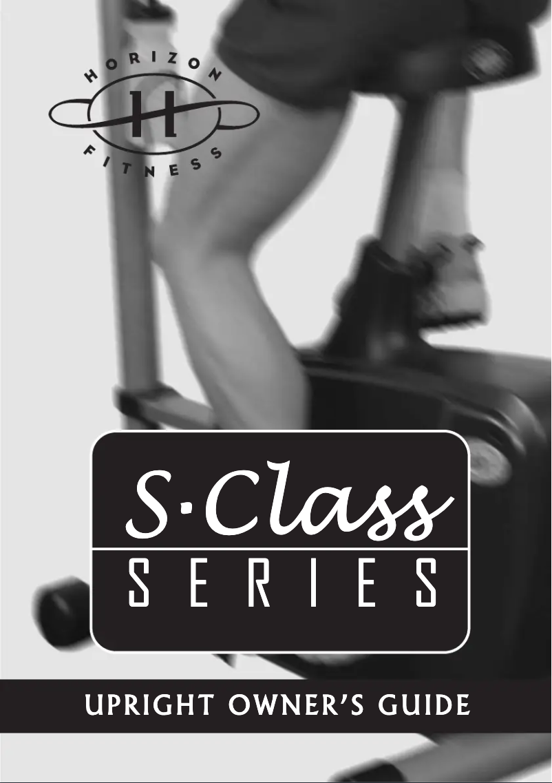 Page n°1 - Manuel utilisateur Horizon Fitness BSC2