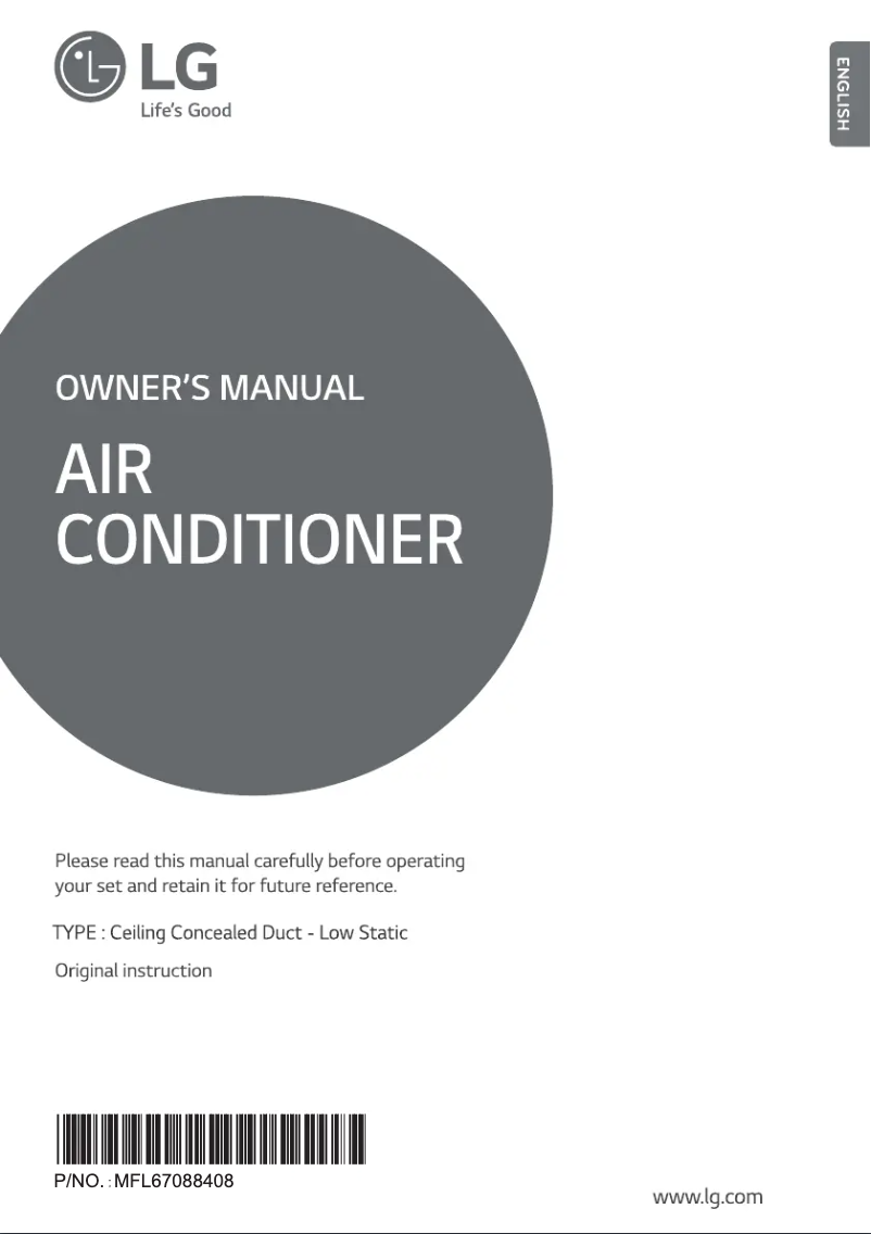 Page 1 de la notice Manuel utilisateur LG ARNU07GL4G2