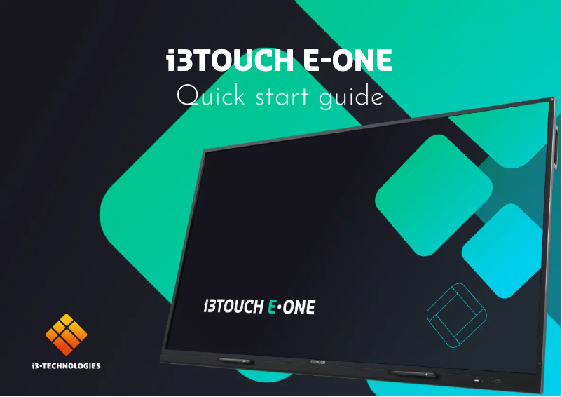Page n°1 - Manuel utilisateur i3-Technologies i3TOUCH E-ONE