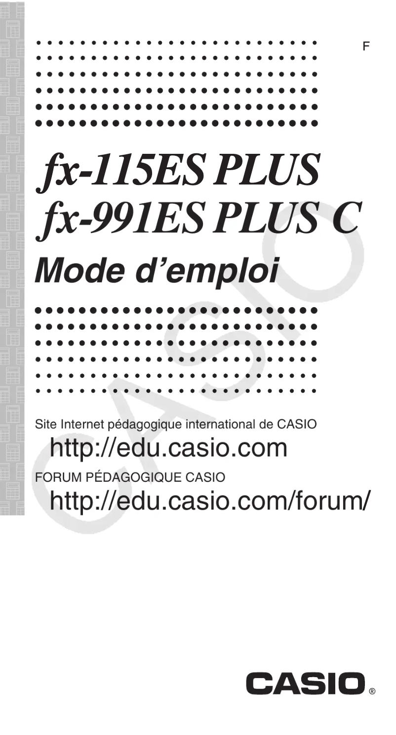 Page 1 de la notice Manuel utilisateur Casio fx-115ES PLUS