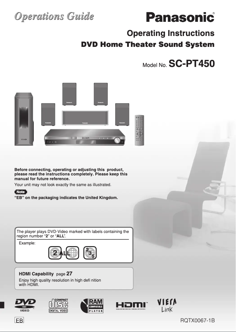 Image de la première page du manuel de l'appareil SC-PT450