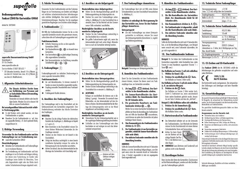 Page n°1 - Manuel utilisateur Superrollo ZB40
