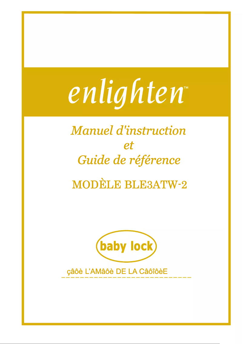 Page n°1 - Manuel utilisateur Baby Lock Enlighten