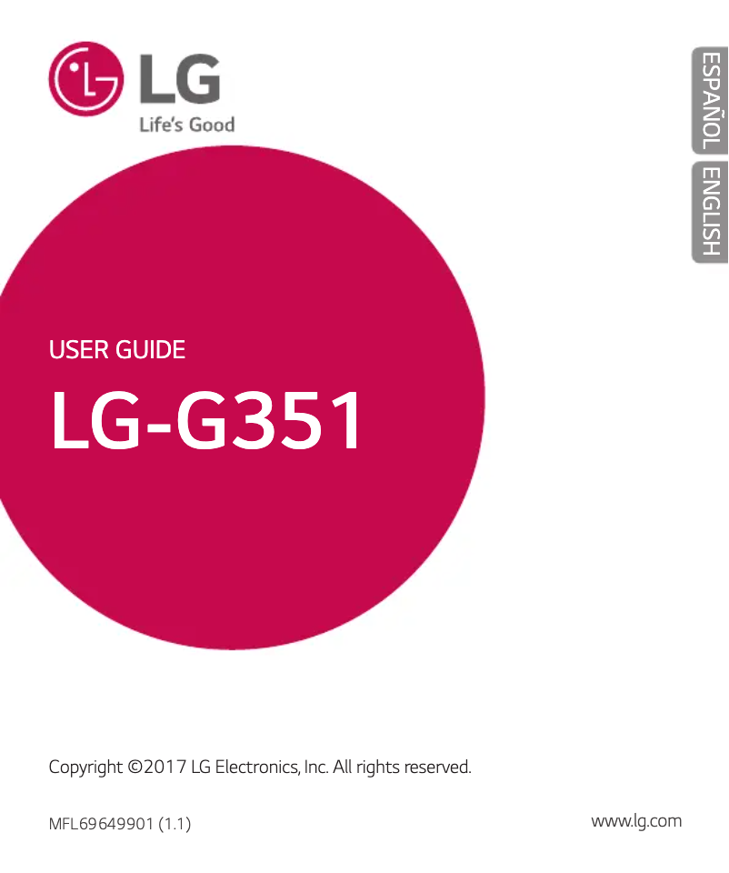 Page 1 de la notice Manuel utilisateur LG G351