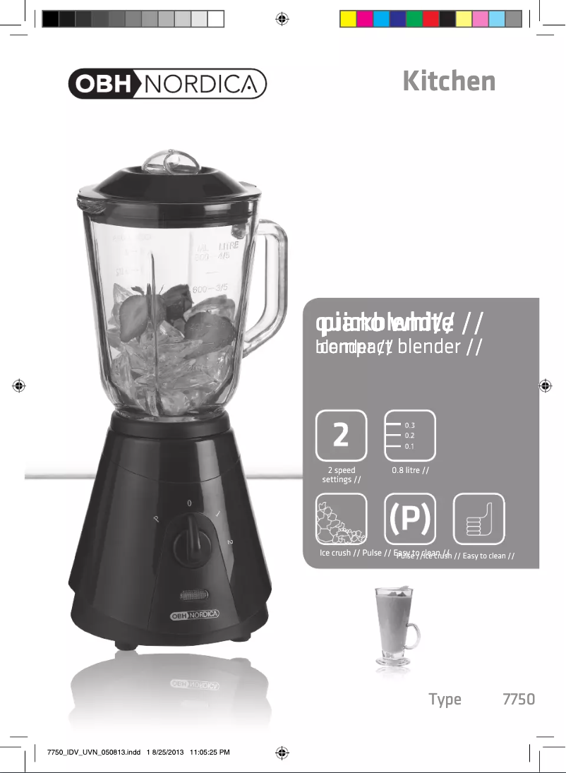 Página 1 del manual Manual de usuario OBH Nordica Quickblend 7750