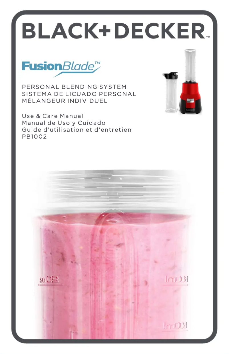 Page 1 de la notice Manuel utilisateur Black & Decker FusionBlade PB1002