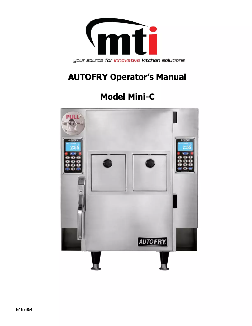 Page 1 de la notice Manuel utilisateur AutoFry Mini-C