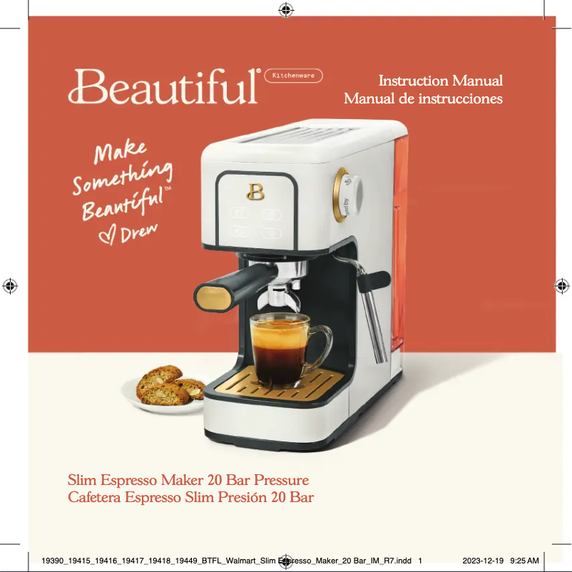 Página 1 del manual Manual de usuario Beautiful Slim Espresso Maker 20 Bar Pressure