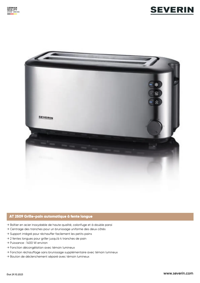 Image de la première page du manuel de l'appareil AT 2509