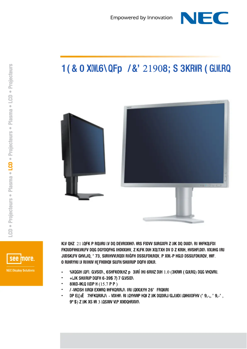 Page n°1 - Fiche technique NEC MultiSync LCD2190UXp