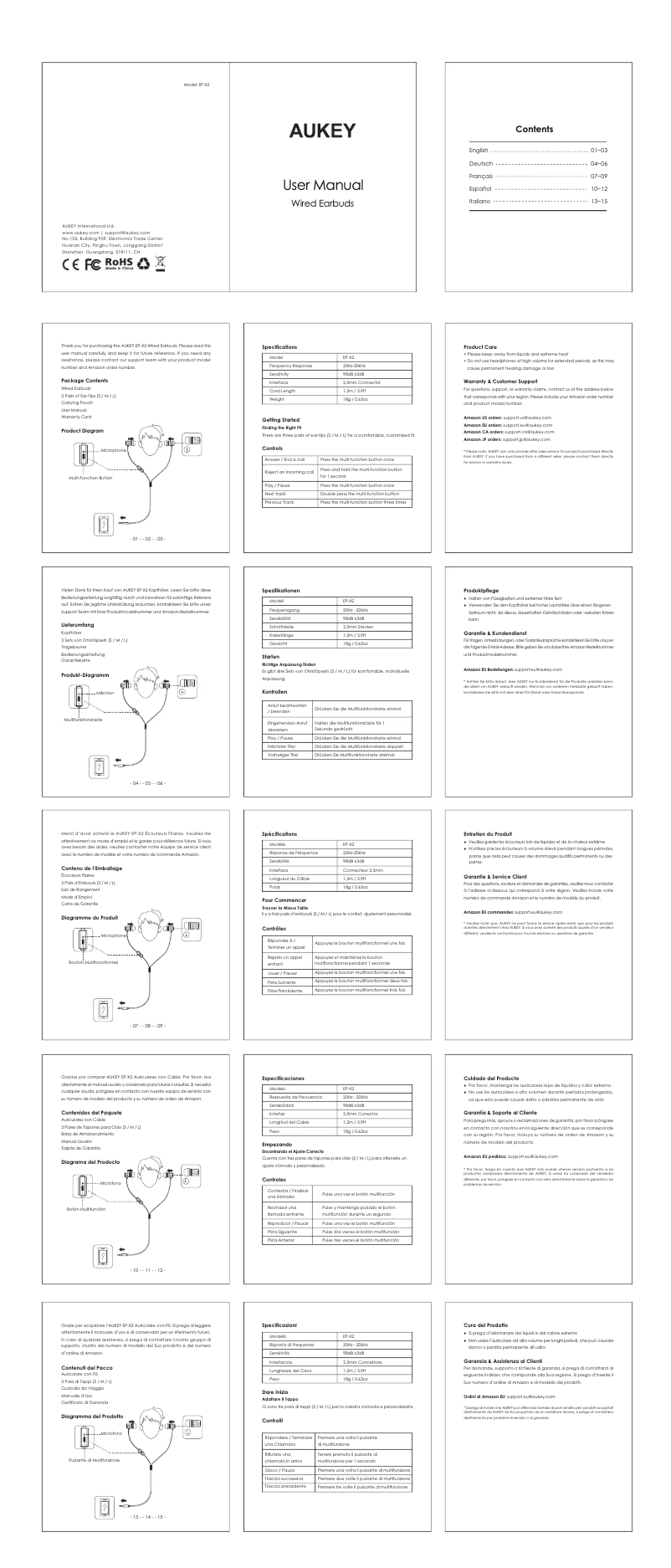 Página 1 del manual Manual de usuario Aukey EP-B48