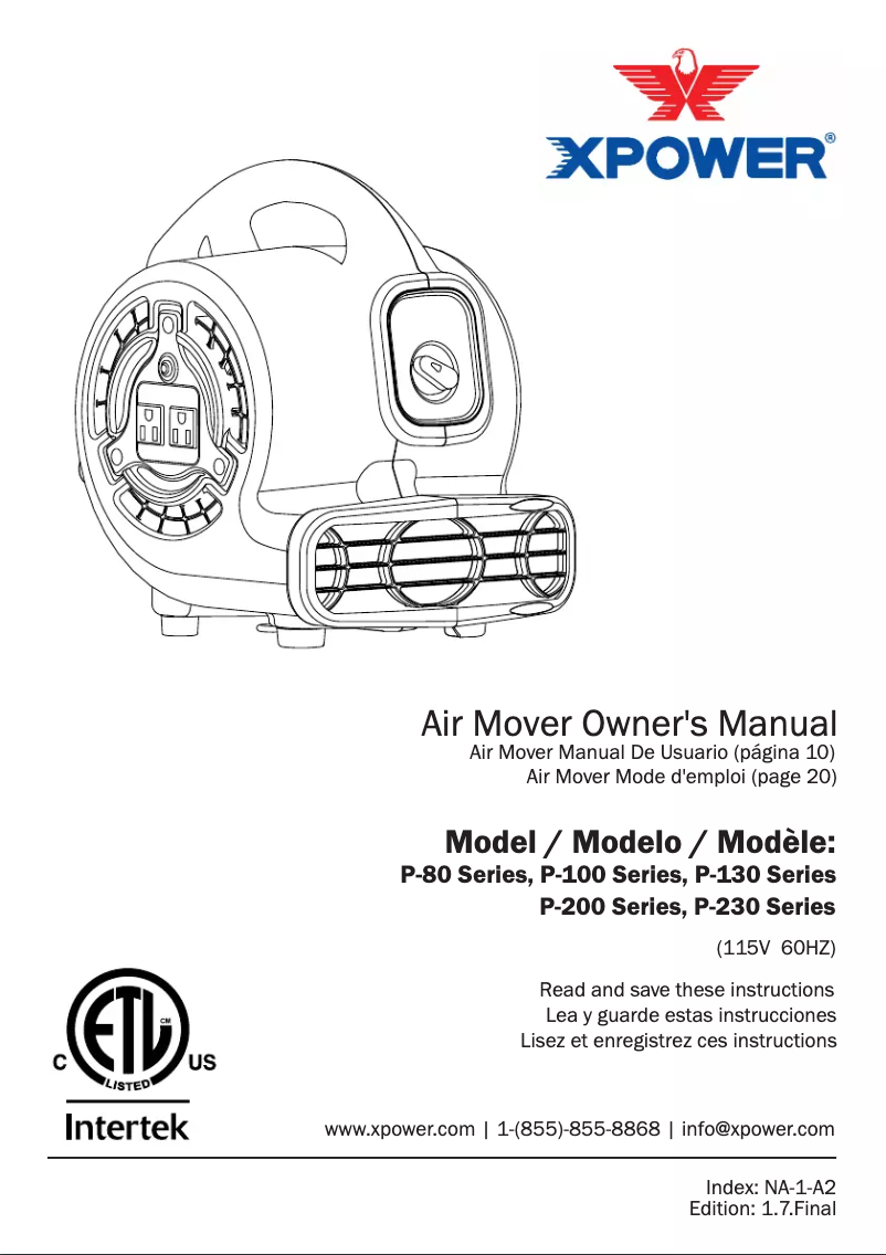 Image de la première page du manuel de l'appareil P-230AT