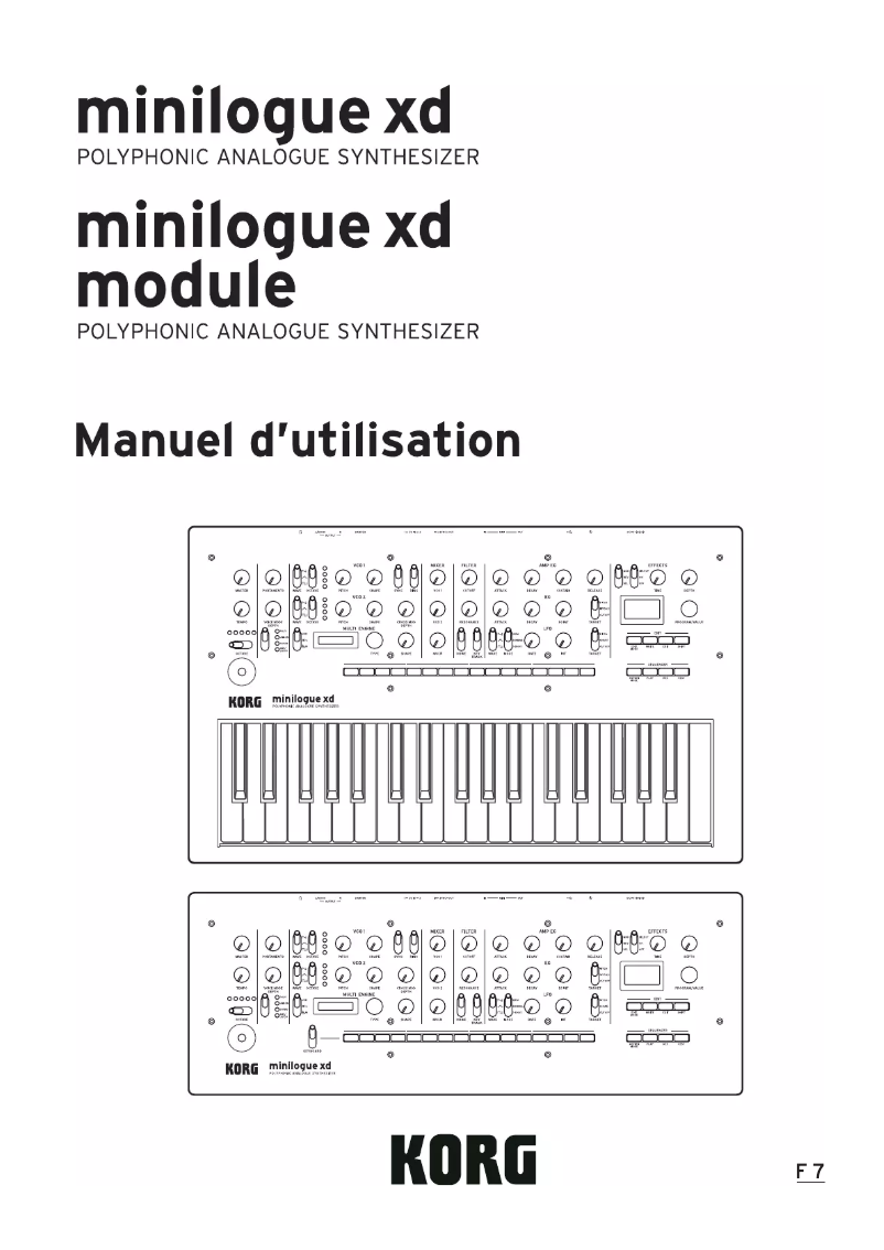 Page 1 de la notice Manuel utilisateur Korg Minilogue xd module