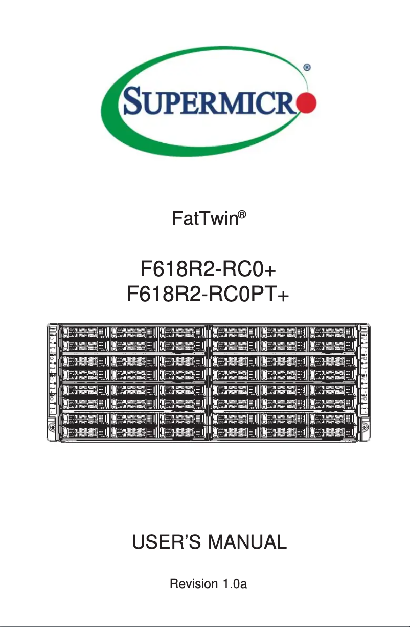 Page 1 de la notice Manuel utilisateur Supermicro SuperServer F618R2-RC0PT+