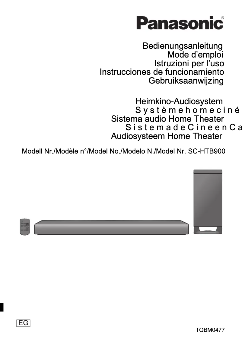 Image de la première page du manuel de l'appareil SC-HTB900