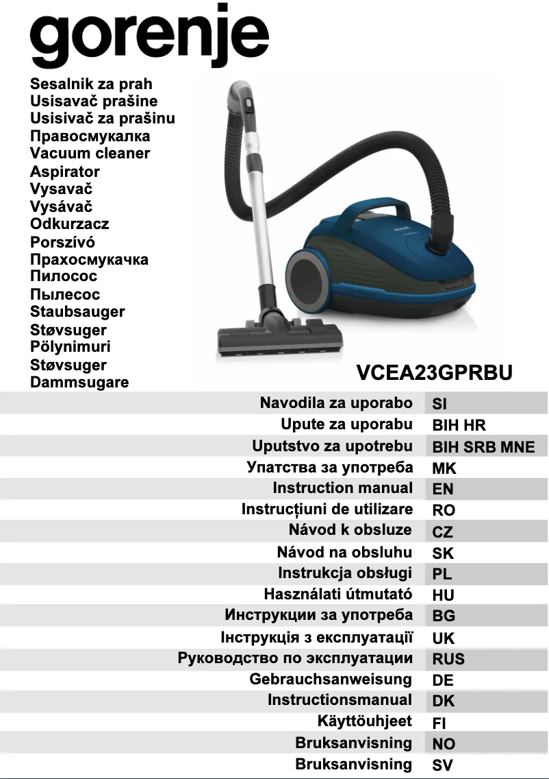 Image de la première page du manuel de l'appareil VCEA23GPRBU