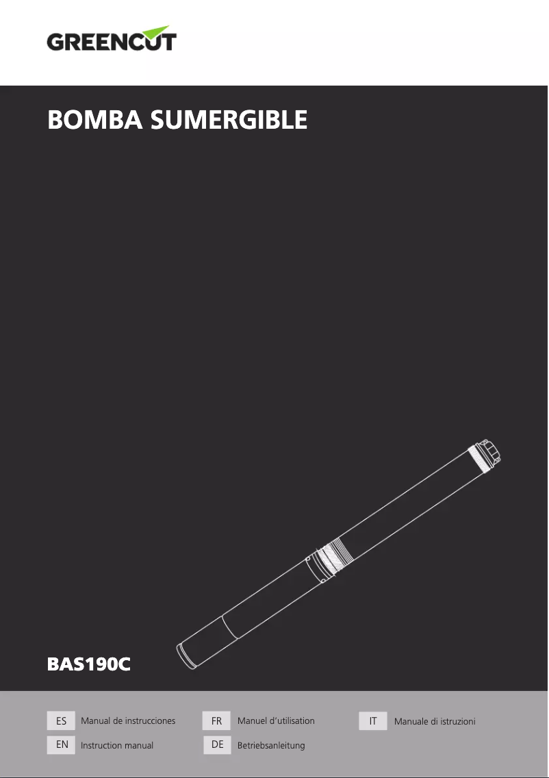 Page 1 de la notice Manuel utilisateur Greencut BAS190C