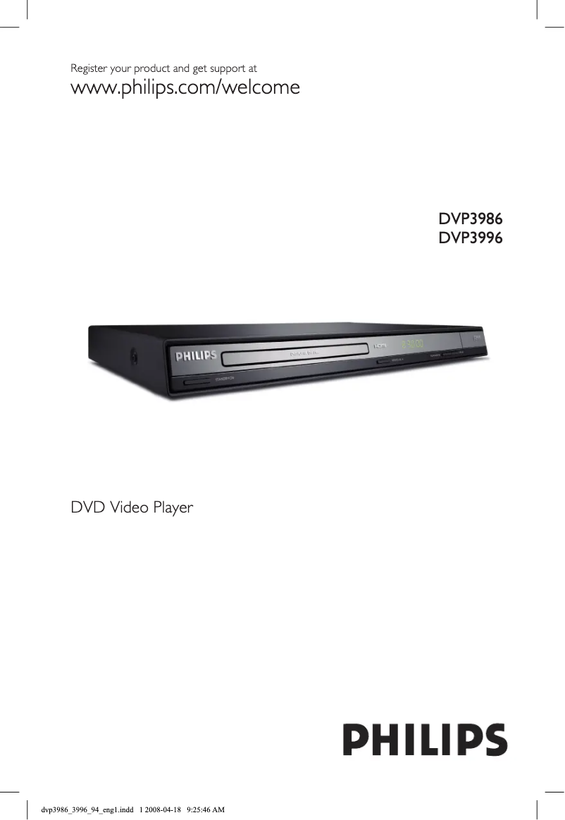 Page n°1 - Manuel utilisateur Philips DVP3986