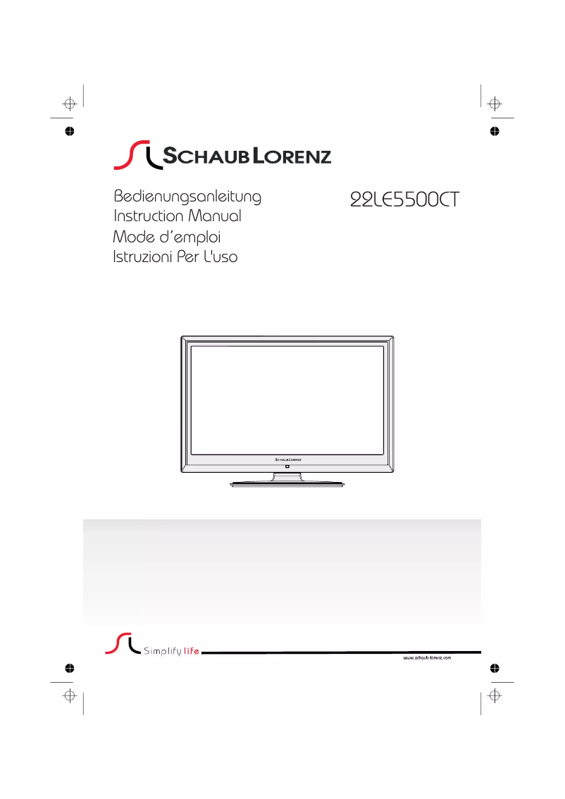 Page n°1 - Manuel utilisateur Schaub Lorenz 22LE-5500CT