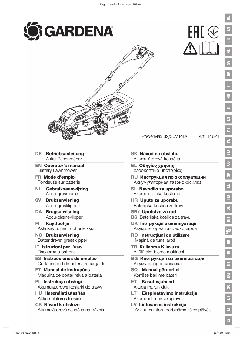 Image de la première page du manuel de l'appareil PowerMax 32/36V P4A