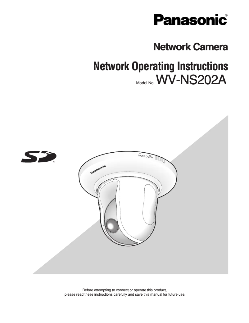 Page 1 de la notice Manuel utilisateur Panasonic WV-NS202A