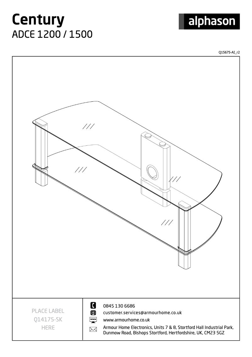 Page n°1 - Manuel utilisateur Alphason Century 1200