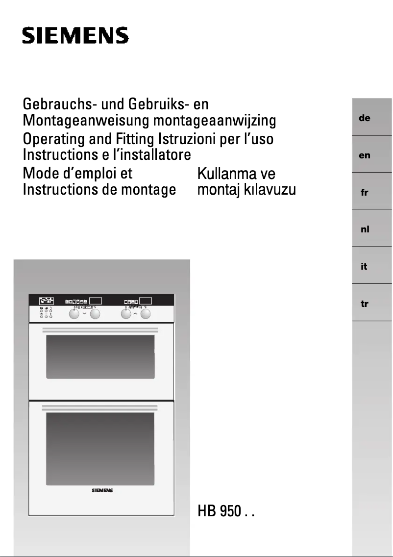 Page n°1 - Manuel utilisateur Siemens HB95055
