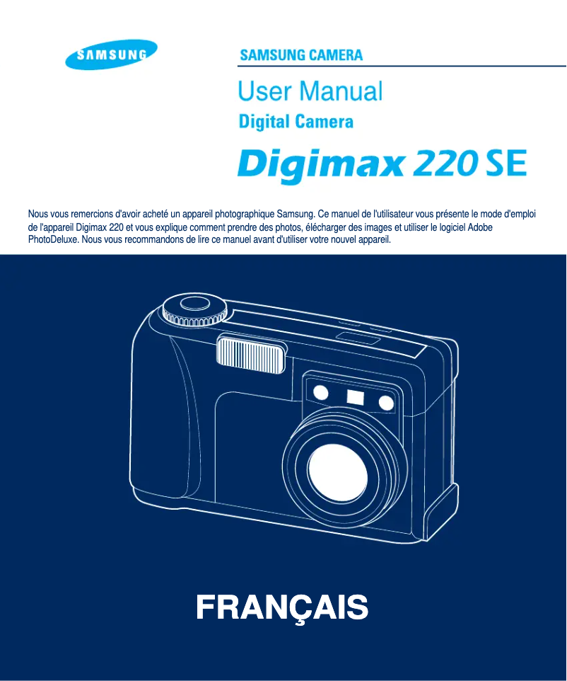 Page n°1 - Manuel utilisateur Samsung Digimax 220 SE