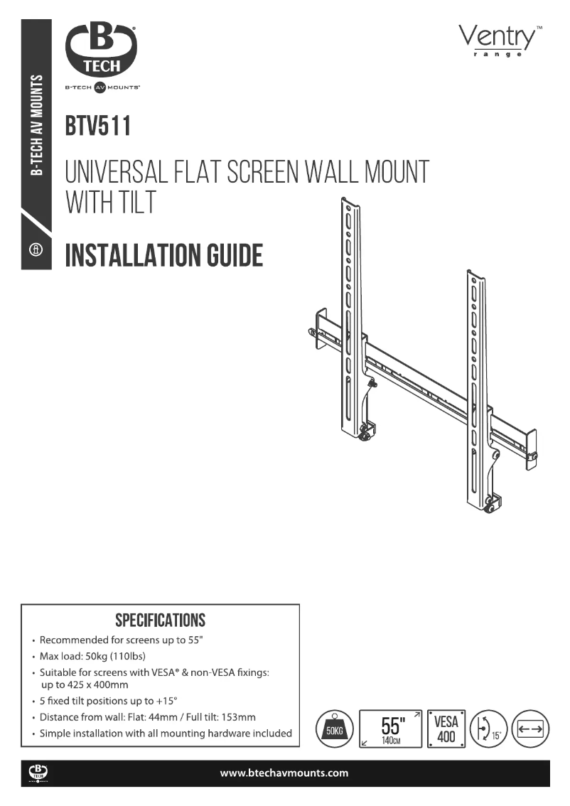 Page 1 de la notice Guide d'installation B-Tech BTV511