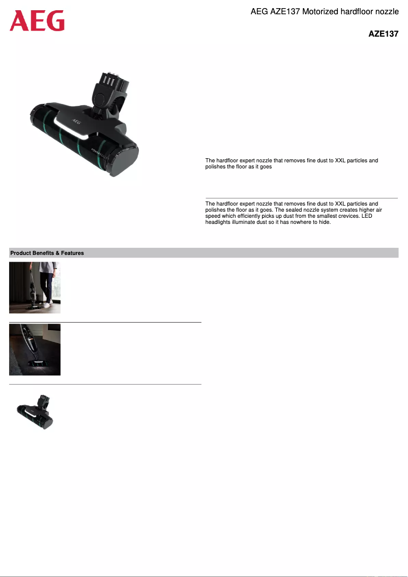 Page n°1 - Manuel utilisateur AEG AZE137