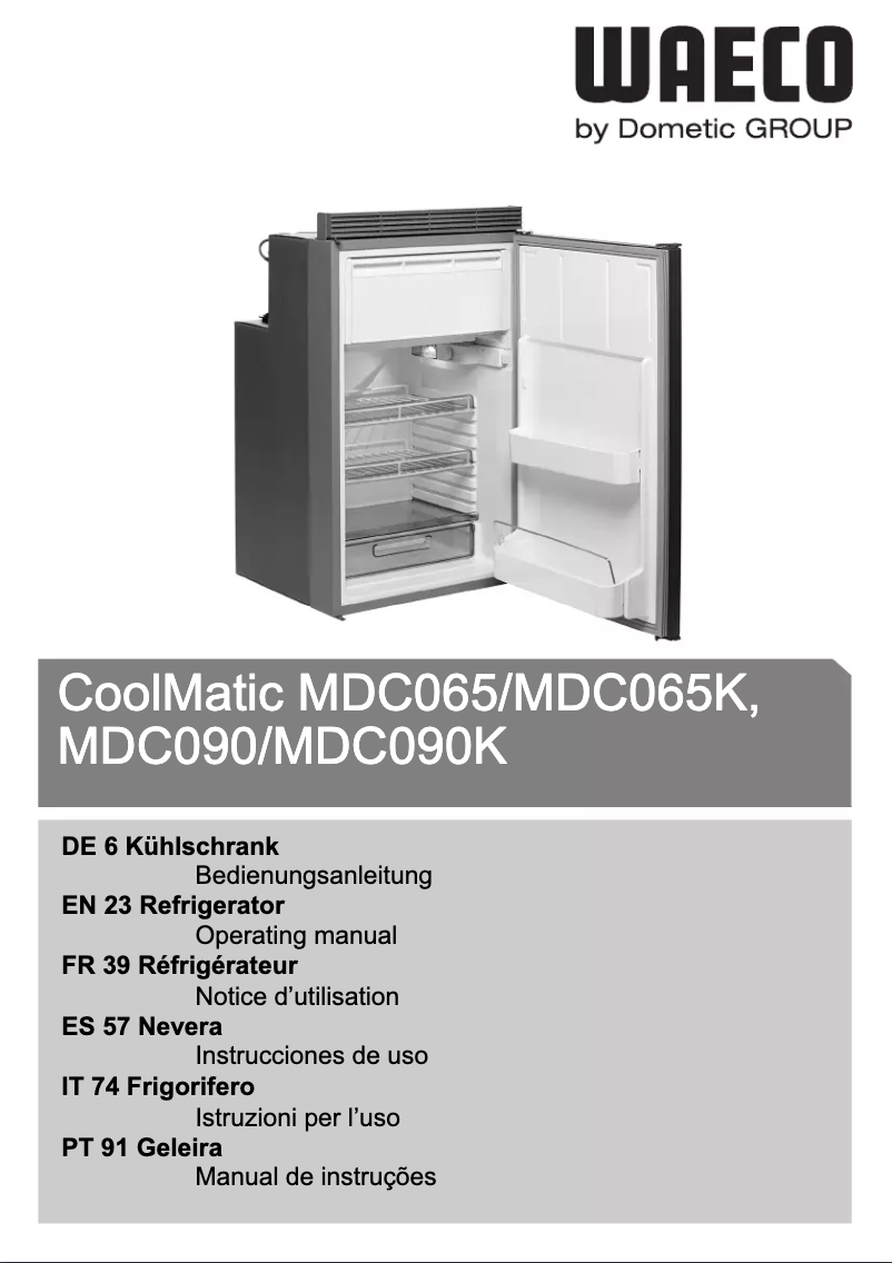 Page 1 de la notice Manuel utilisateur Waeco CoolMatic MDC 90K