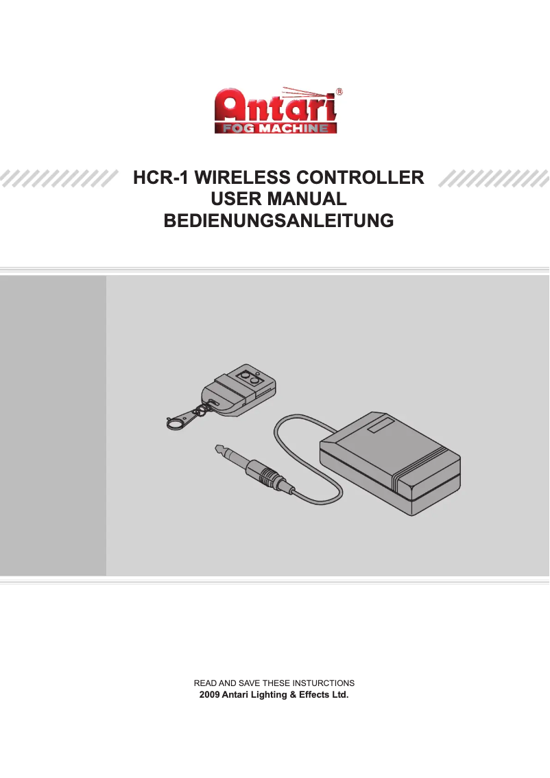 Image de la première page du manuel de l'appareil HCR-1