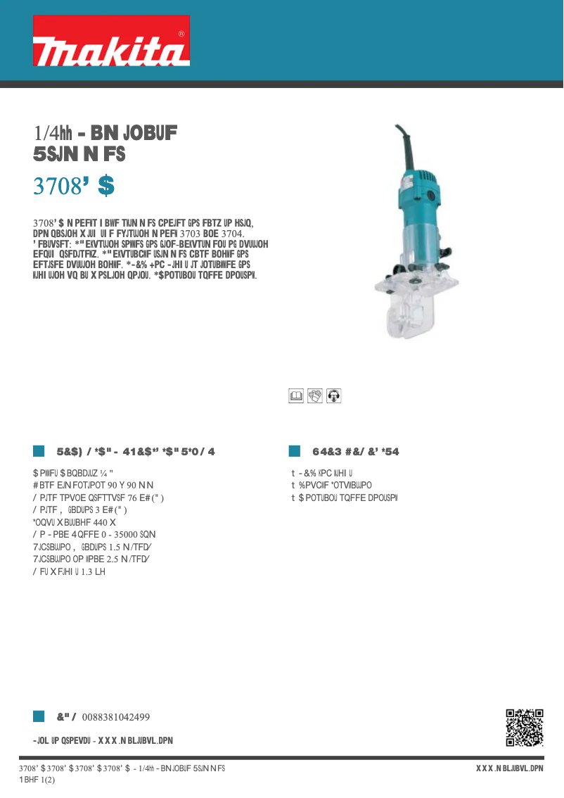 Image de la première page du manuel de l'appareil 3708FC