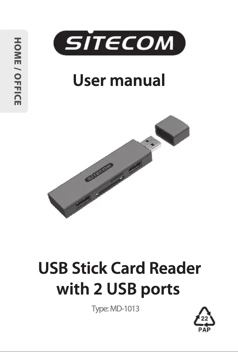 Page 1 de la notice Manuel utilisateur Sitecom MD-1013