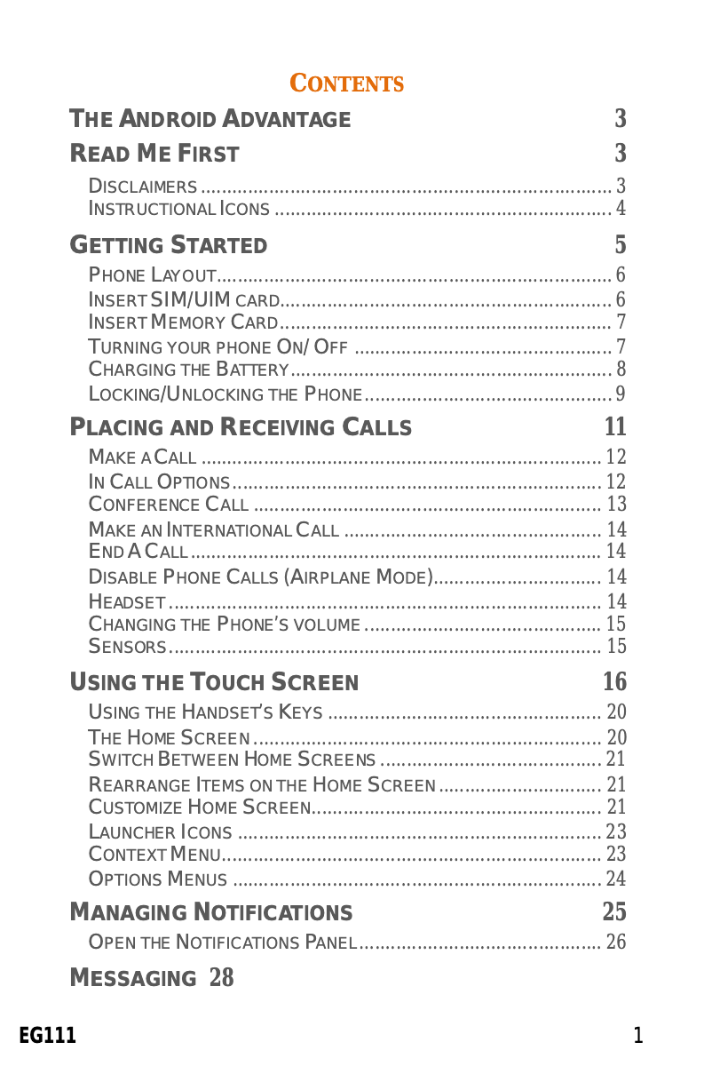 Page n°1 - Manuel utilisateur Micromax Canvas Duet II - EG111