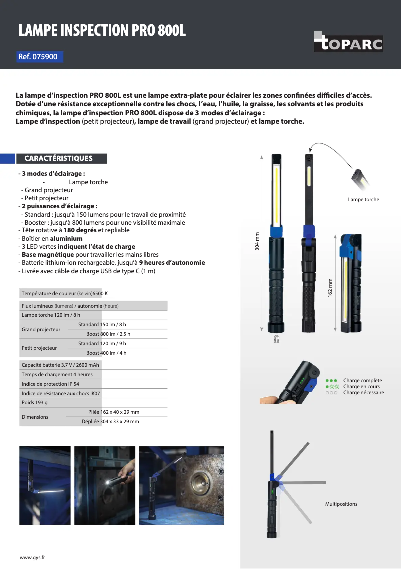 Image de la première page du manuel de l'appareil PRO 800L