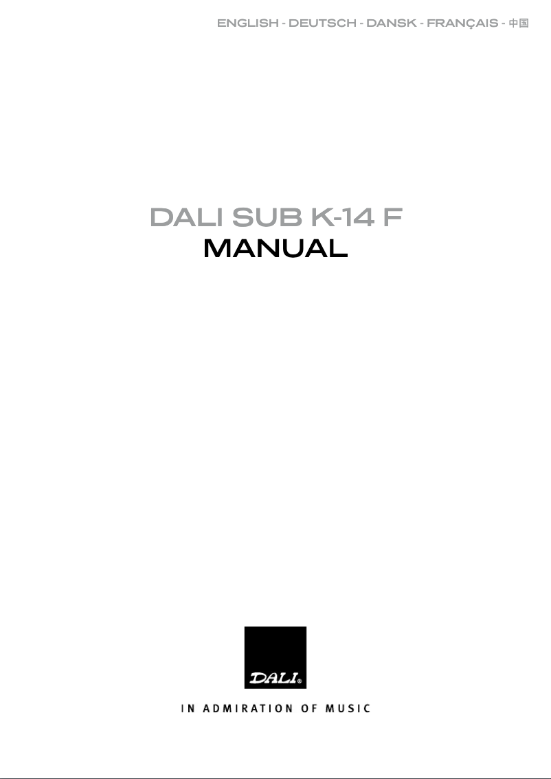 Page n°1 - Mode d'emploi Dali SUB K-14 F