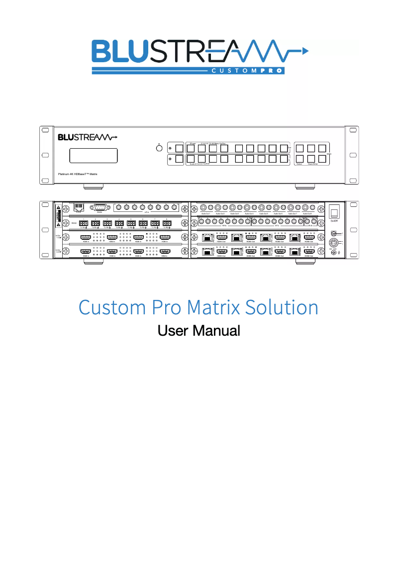 Page 1 de la notice Manuel utilisateur Blustream PRO88HBT70