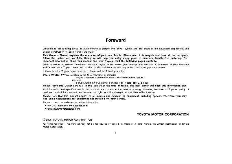 Page 1 de la notice Manuel utilisateur Toyota Land Cruiser (2007)