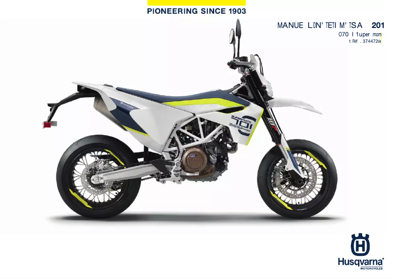 Page 1 de la notice Manuel utilisateur Husqvarna 701 Supermoto (2018)
