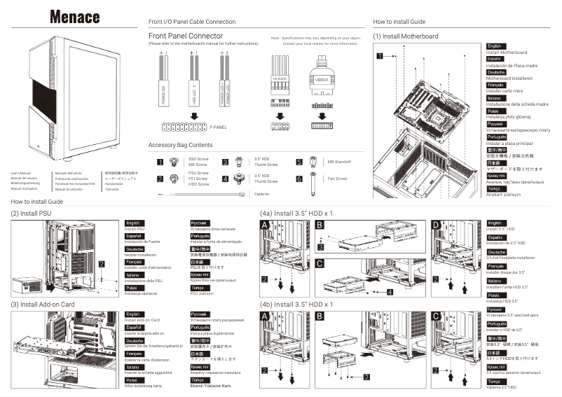 Image de la première page du manuel de l'appareil Menace
