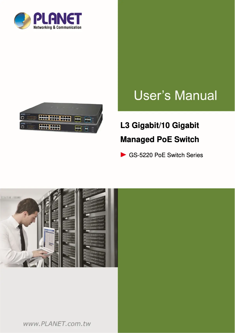 Image de la première page du manuel de l'appareil GS-5220-24PL4XR