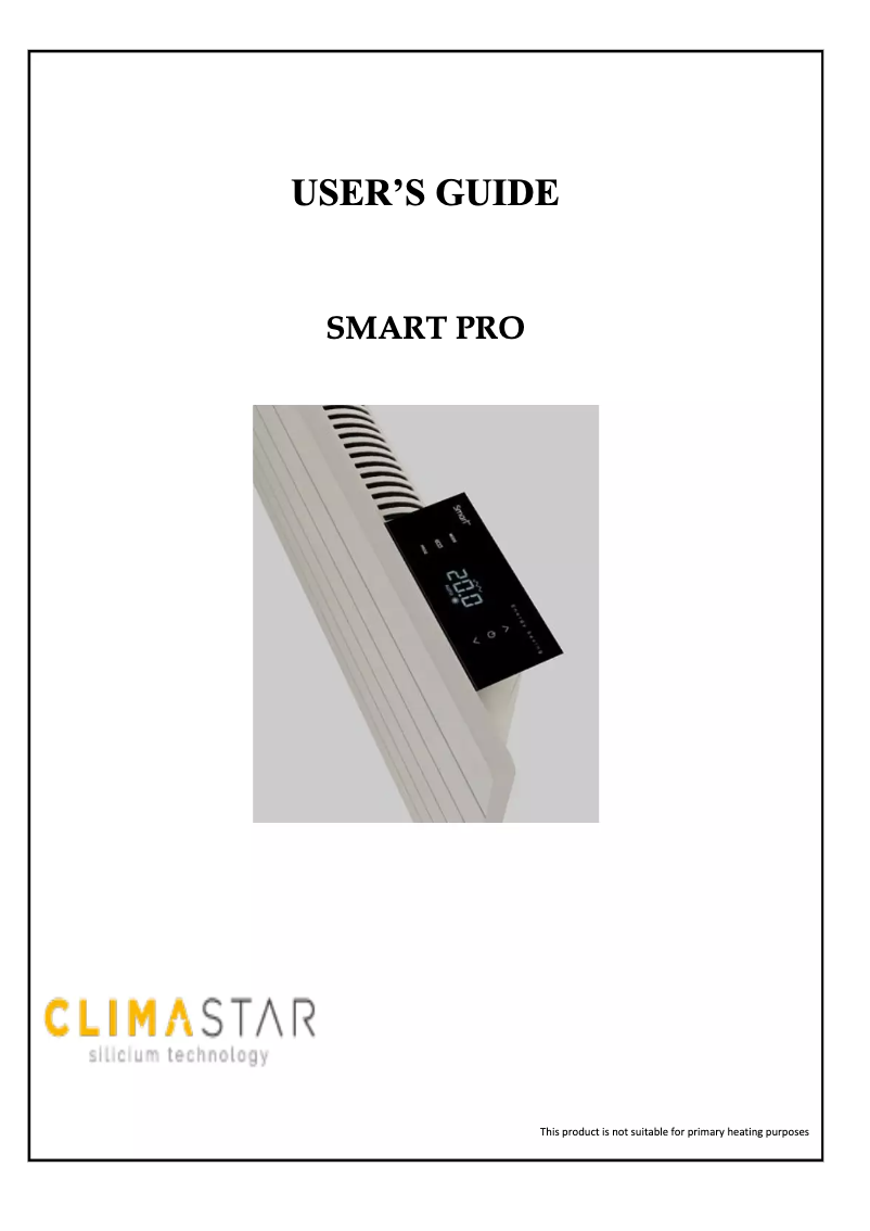 Page n°1 - Manuel utilisateur Climastar EcoStone SmartPro1000VC